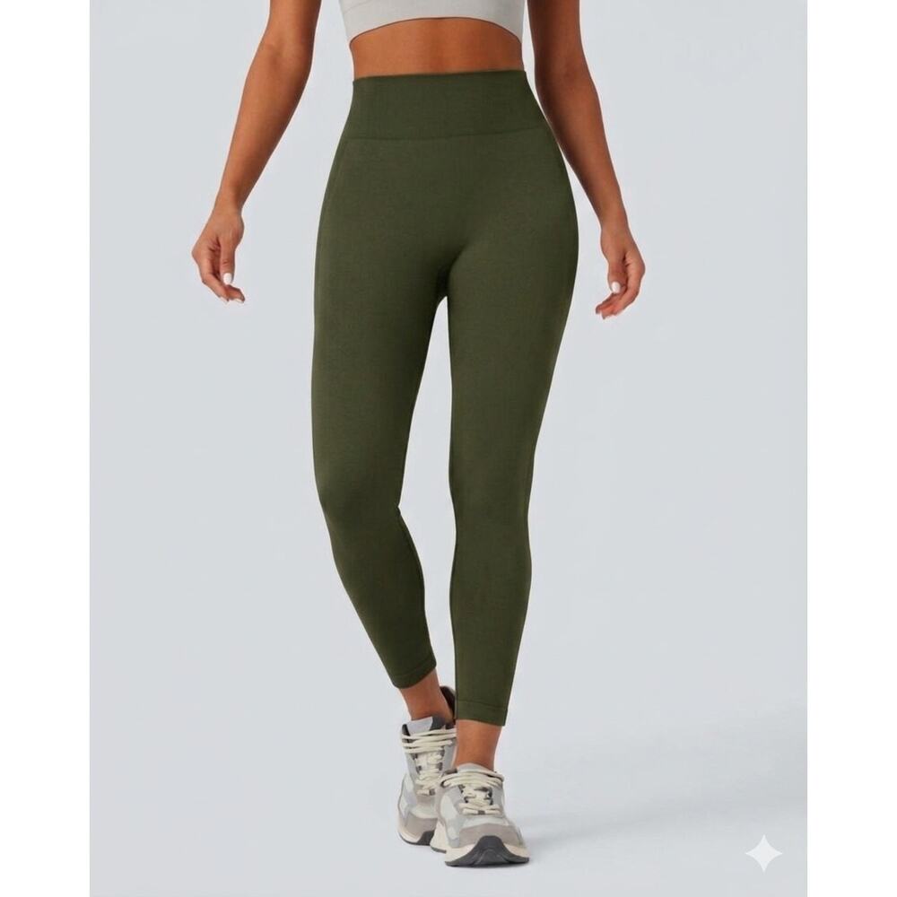 Sz Med HALARA Green Moss OneForm Seamless Tummy Control Booty Lift Legging
